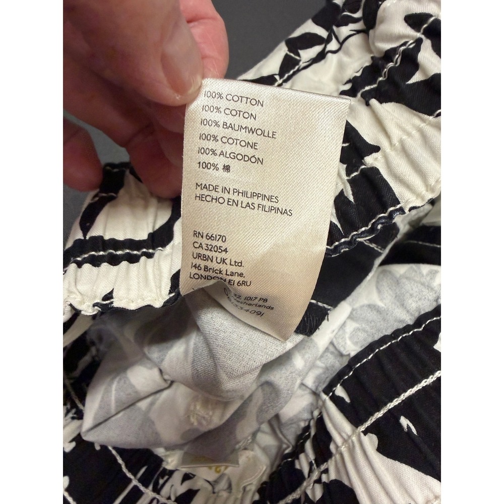 Maeve Anthropologie Tenley Twill Track Pants L Women Black White Panther Cat - Picture 16 of 16